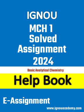 IGNOU MCH 1 Solved Assignment 2024